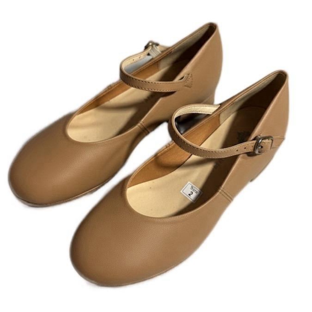 Mariia Tan Mariia Soft Leather Mary‎ Jane Tap Shoes Size 1 1/2W NEW NIB